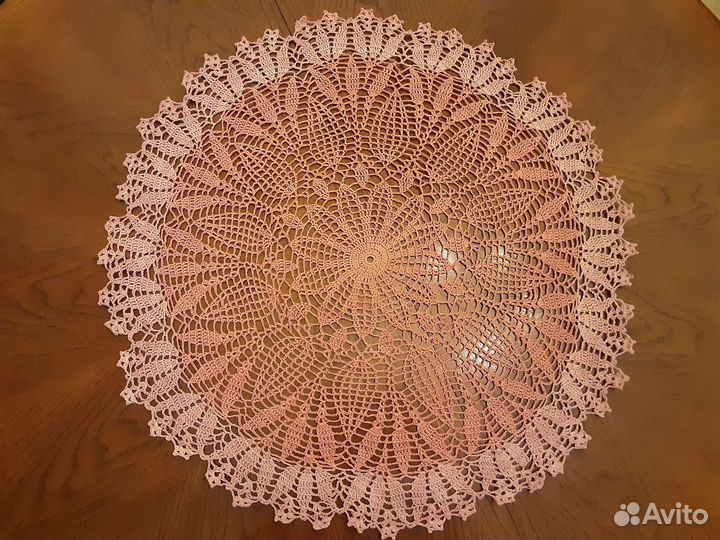 Вязаная ажурная салфетка круглая