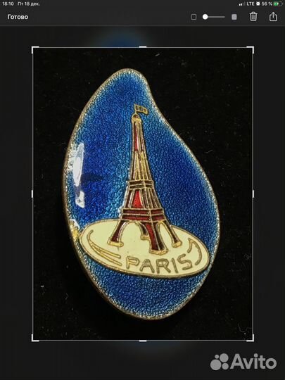 Антикварная брошь эмаль франция