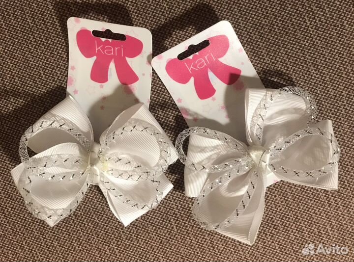 Банты для волос белые на 1 сентября