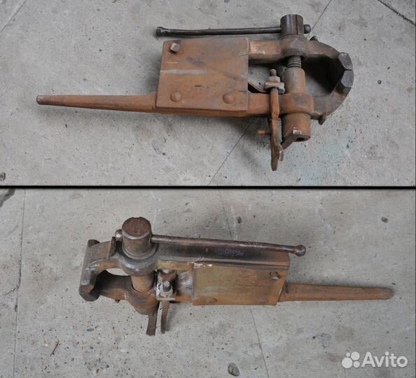 Старинные тиски стуловые кузнечные нож бакелит сн