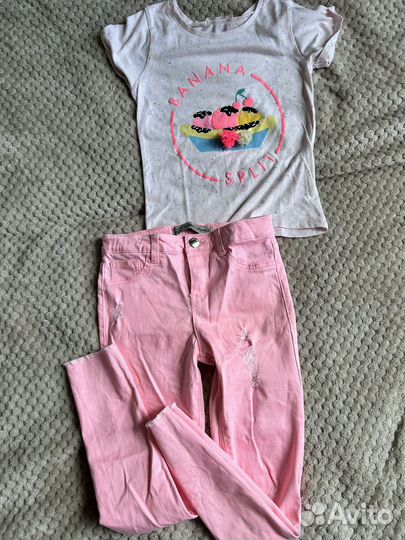 Фирменные вещи для девочки 120-130