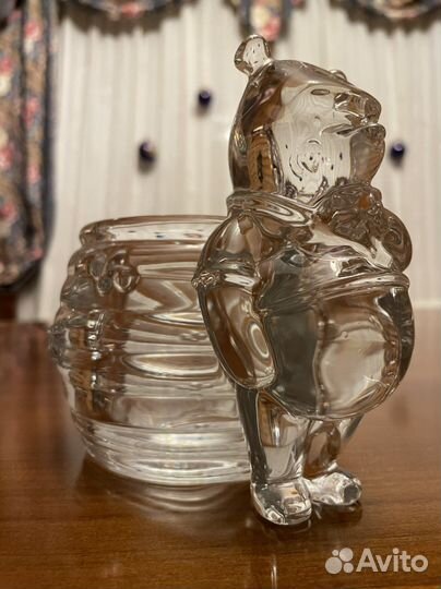 Вазочка для меда Мишка с ульем хрусталь Богемия