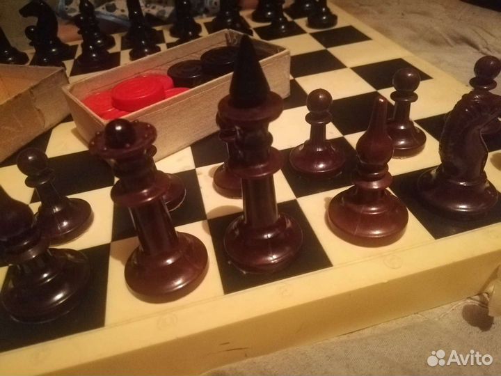 Лото довоенное Шахматы СССР карбалитовые, шахматы
