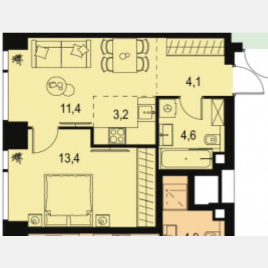 1-к. квартира, 36,7 м², 11/45 эт.