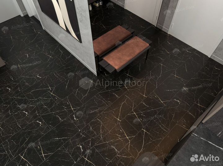 Alpine floor Stone Mineral Core SPC ламинат Неро е