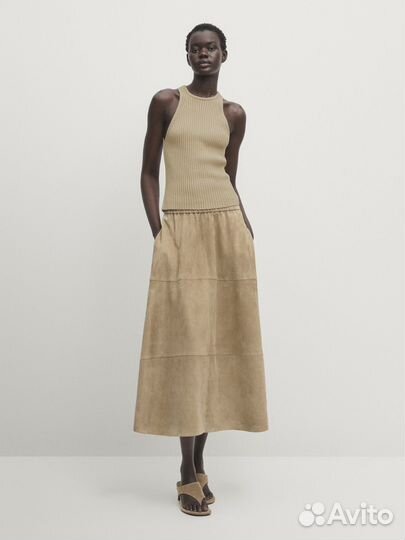 Massimo dutti топ летний в рубчик