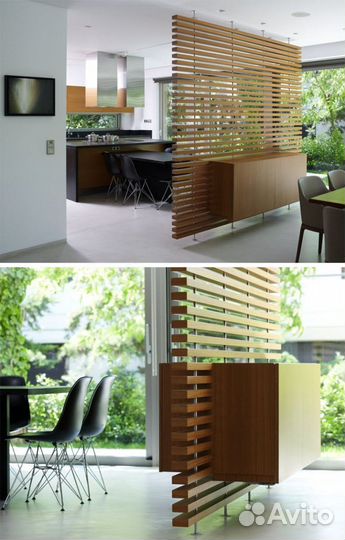 Перегородка стационарная для зонирования помещения