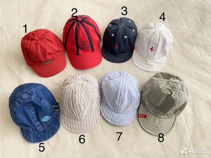 Кепки Miniman, Moncler, Ferrari, IL Trenino, Maxim