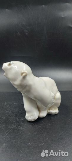 Фарфоровая статуэтка Мишка Белый Медведь, лфз