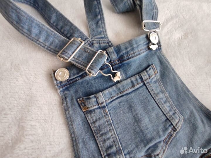 Новый джинсовый комбинезон с шортами для девочки