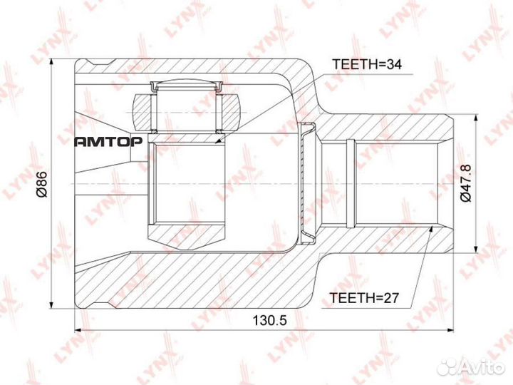 Lynxauto CI3740 шрус внутренний перед прав/лев