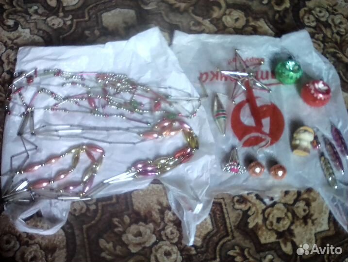 Елочные игрушки СССР стеклянные