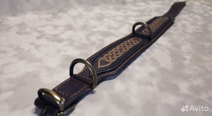 Ошейник из кожи ручной работы