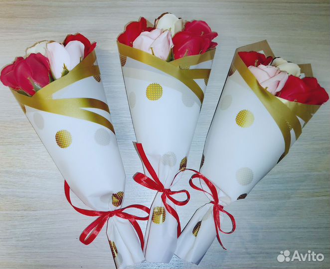 Букет из 5 мыльных роз