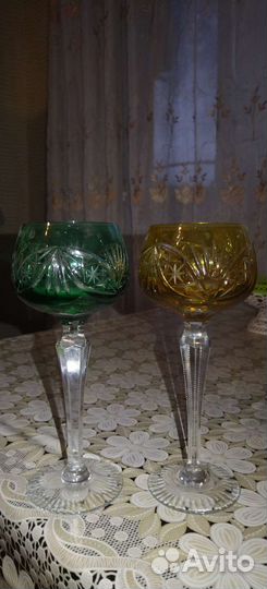 Фужеры цветной хрусталь германия