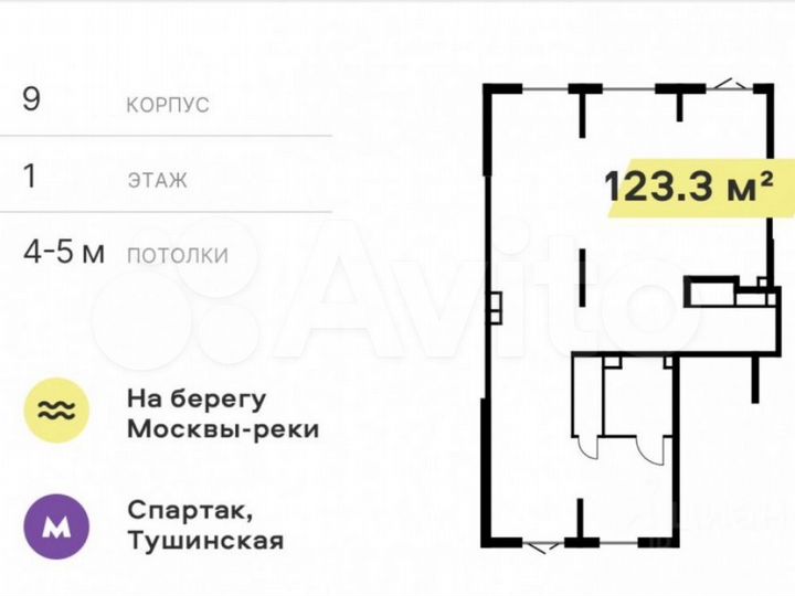 Сдам торговое помещение, 123.3 м²