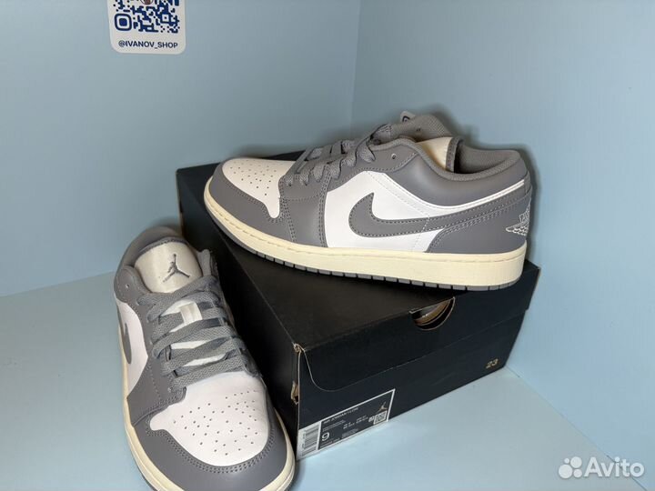 Кроссовки Nike Air Jordan 1 low stealth and white