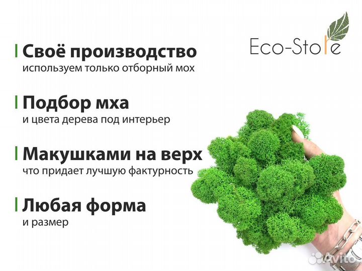 Круглый лого мох 85 см