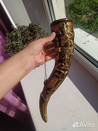 Рог сувенирный для вина керамика