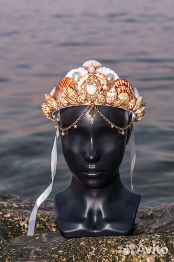 Тика. корона из морских раковин ручной работы