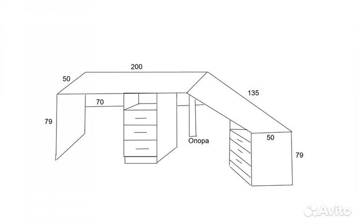 Угловой письменный стол