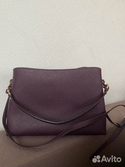 Сумка michael kors натуральная бордовая фиолетовая