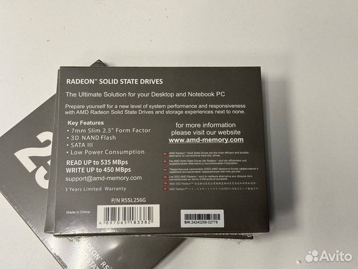 Новый SSD 256gb Radeon r5