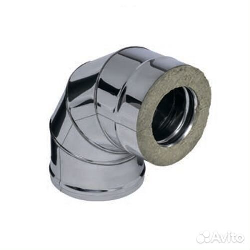 Сэндвич-колено ferrum 90гр. (430/0,8мм + нерж.) Ф1