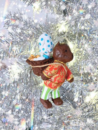 Ватная елочная игрушка 