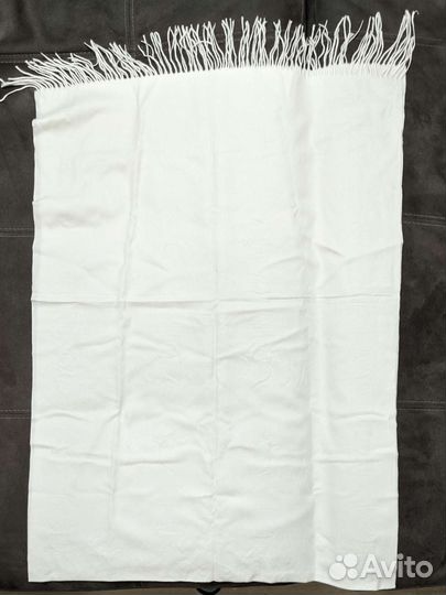 Кашемировый платок палантин белоснежный, 180x65 см