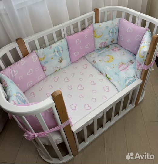 Бортики в детскую кроватку и простынь на резинке