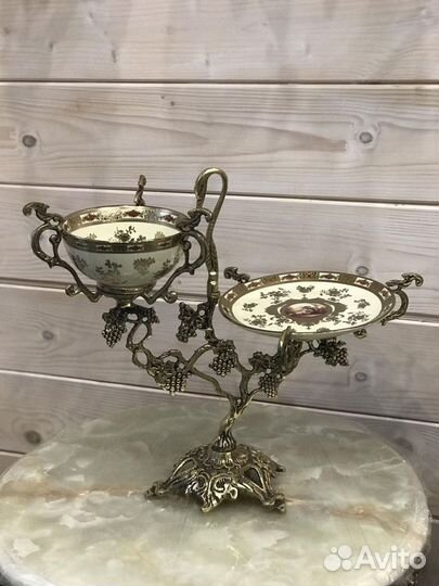 Менажница-ваза бронзовая