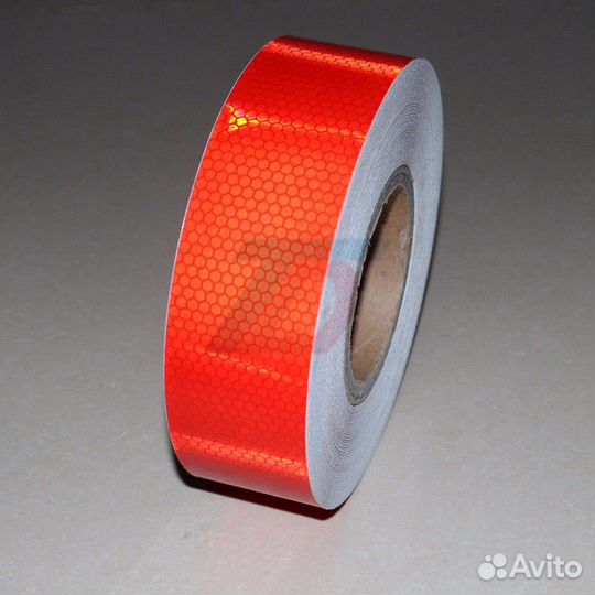 Лента светоотражающая красная (50м) ширина 5 см