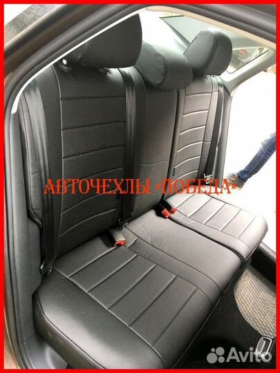 Чехлы Volkswagen Polo 1 из экокожи чёрные Классика