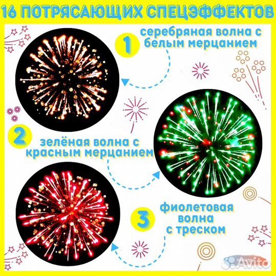 Супер салют на 200 зарядов фейерверк на праздники