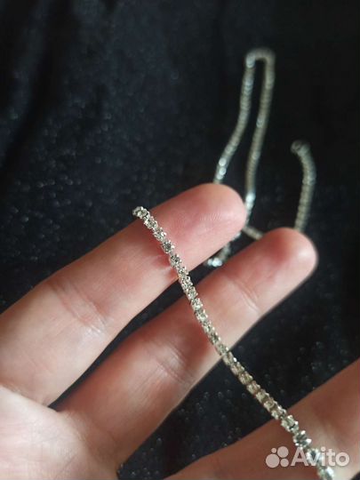 Кулон - галстук из страз