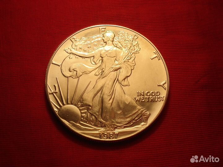 Монета Серебро Шагающая Свобода Редкий Униця