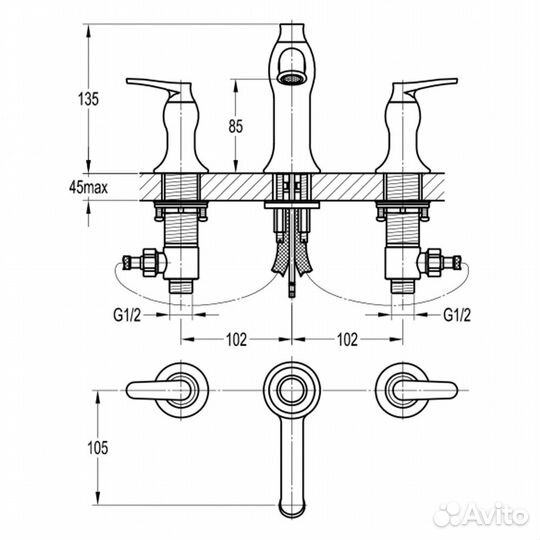 Смеситель для раковины Swedbe Terracotta Art 2550