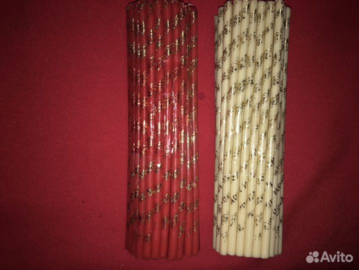 Золоченые праздничные свечи