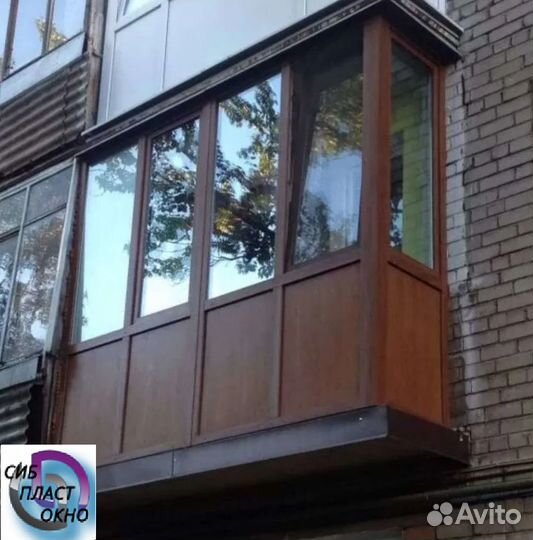 Балкон пвх в цвете под дерево