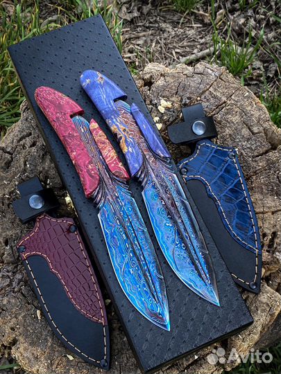 Нож перо дамаск