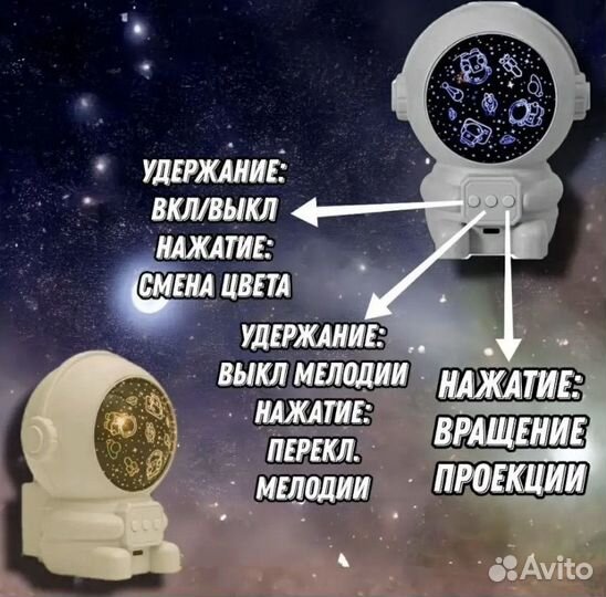 Проектор. Ночник - астронавт звездное небо