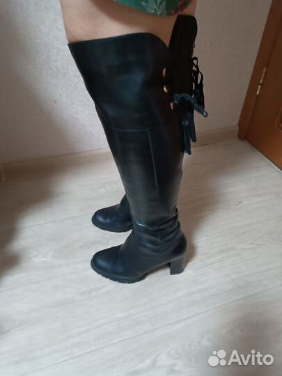 Сапоги женские зимние кожанные 39