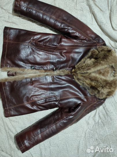 Кожаная куртка мужская коричневая