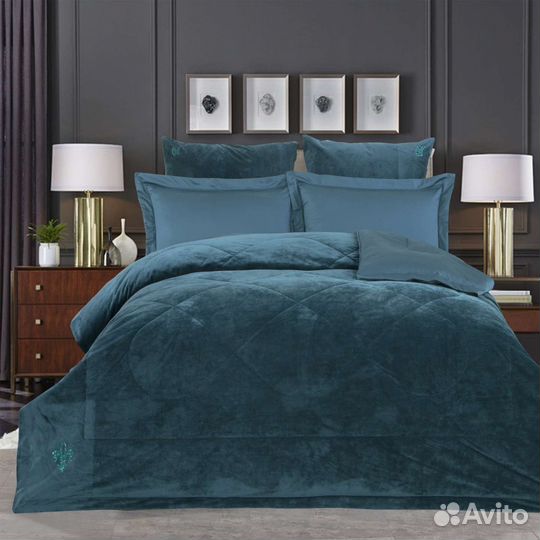 Постельное белье сатин-велюр с готовым одеялом