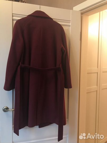 Пальто новое шерстяное вишнёвое 46-52
