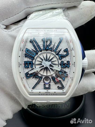 Белые мужские керамические часы Franck Muller