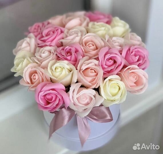 Розы из мыла, букет из мыльных роз