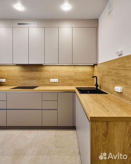 Кухонный гарнитур без ручек