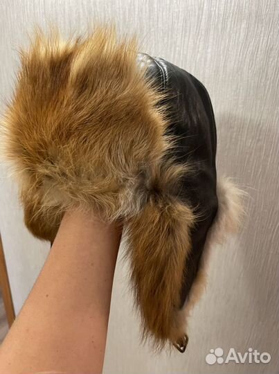 Шапка ушанка из лисы
